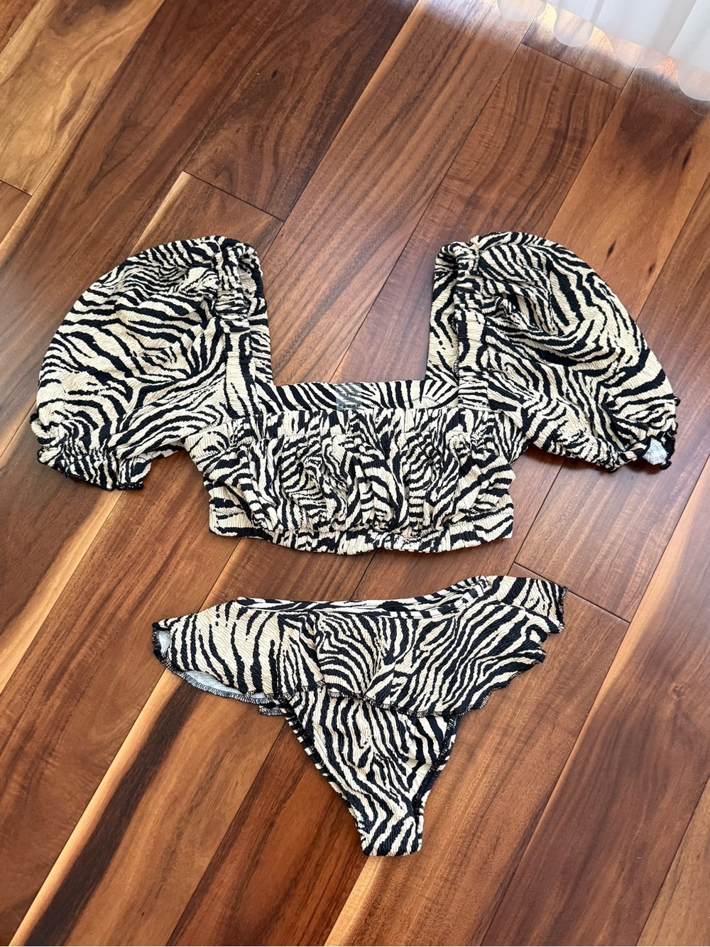 Montce Zebra Print Bikini Set XS Top & Bottom